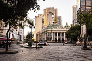  Sidewalk of Stone Portuguese - Cinelandia Square with the Municipal Theater of Rio de Janeiro (1909) in the background  - Rio de Janeiro city - Rio de Janeiro state (RJ) - Brazil