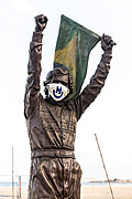  Ayrton Senna statue with protection mask on Copacabana beach - Coronavirus Crisis  - Rio de Janeiro city - Rio de Janeiro state (RJ) - Brazil
