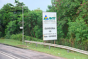 National Land Transport Agency (ANTT) plate on Washington Luis Highway (BR-040)
  - Duque de Caxias city - Rio de Janeiro state (RJ) - Brazil