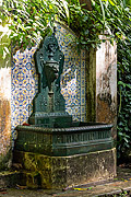  Fountain with panel of tiles near to Cascatinha Taunay (Cascade Taunay)  - Rio de Janeiro city - Rio de Janeiro state (RJ) - Brazil