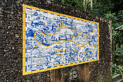  Detail of panel of tiles with the map of the Tijuca Forest (1946) near to Cascatinha Taunay (Cascade Taunay)  - Rio de Janeiro city - Rio de Janeiro state (RJ) - Brazil
