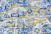 Detail of panel of tiles with the map of the Tijuca Forest (1946) near to Cascatinha Taunay (Cascade Taunay)  - Rio de Janeiro city - Rio de Janeiro state (RJ) - Brazil