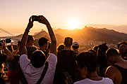  People observing the sunset from Sugarloaf mirante  - Rio de Janeiro city - Rio de Janeiro state (RJ) - Brazil