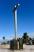  Cross - Landmark raised to celebrate 500 years of discovery - region where Pedro Alvares Cabral landed and where the first mass was held in Brazil  - Santa Cruz Cabralia city - Bahia state (BA) - Brazil