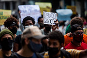  Anti-racist march Vidas Negras Importam - Protesters calling for an end to racism in Brazil inspired by the Vidas Negras Importam Movement  - Rio de Janeiro city - Rio de Janeiro state (RJ) - Brazil