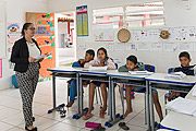  Indigenous children at school - Tupiniquim ethnic group Pau Brasil  - Aracruz city - Espirito Santo state (ES) - Brazil