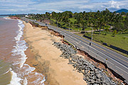  Picture taken with drone of erosion by elevating the oceans - Sun Road (ES-060)  - Guarapari city - Espirito Santo state (ES) - Brazil
