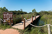  Signpost on a trail in Paulo Cesar Vinha State Park  - Guarapari city - Espirito Santo state (ES) - Brazil