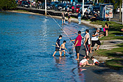  People on the edge of Conceiçao Lagoon  - Florianopolis city - Santa Catarina state (SC) - Brazil