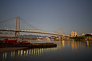  Night view of the Hercilio Luz Bridge after renovation  - Florianopolis city - Santa Catarina state (SC) - Brazil
