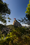  Practitioner of slackline with the Sugarloaf in the background  - Rio de Janeiro city - Rio de Janeiro state (RJ) - Brazil