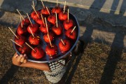 Sale of Apple of Love during the Feast of Santa Maria - Borba city - Amazonas state (AM) - Brazil