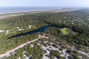 Picture taken with drone of Paulo Cesar Vinha State Park - Little Lagoon (Lagoa Pequena) - Guarapari city - Espirito Santo state (ES) - Brazil