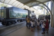 Children visiting the Vale Museum - Pedro Nolasco Old Railway Station (1927) - Vila Velha city - Espirito Santo state (ES) - Brazil