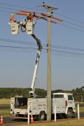 Men working on electrical network maintenance - Mirassol city - Sao Paulo state (SP) - Brazil