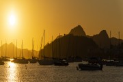 View of boats moored - Botafogo Bay at dawn - Rio de Janeiro city - Rio de Janeiro state (RJ) - Brazil