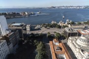 View of XV de Novembro square with Guanabara Bay in the background - Rio de Janeiro city - Rio de Janeiro state (RJ) - Brazil