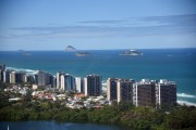 Aerial photo of of buildings on the edge of Barra da Tijuca Beach - Rio de Janeiro city - Rio de Janeiro state (RJ) - Brazil