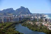 Aerial photo of the Marapendi Lagoon with the Rock of Gavea in the background - Rio de Janeiro city - Rio de Janeiro state (RJ) - Brazil