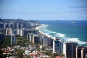 Aerial photo of of buildings on the edge of Barra da Tijuca Beach - Rio de Janeiro city - Rio de Janeiro state (RJ) - Brazil