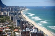 Aerial photo of buildings on the edge of Barra da Tijuca Beach - Rio de Janeiro city - Rio de Janeiro state (RJ) - Brazil