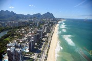 Aerial photo of the Barra da Tijuca Beach with the Rock of Gavea in the background - Rio de Janeiro city - Rio de Janeiro state (RJ) - Brazil