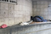 Blanket for homeless people under building sunroom - Vitoria city - Espirito Santo state (ES) - Brazil