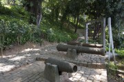 Decorative cannons in the gardens of Solar Monjardim Museum (MSM) - Vitoria city - Espirito Santo state (ES) - Brazil