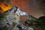 Night photo of Pedra do Mapa do Brasil - Sete Cidades National Park - Piripiri city - Piaui state (PI) - Brazil