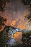 Night photo of Pedra do Mapa do Brasil - Sete Cidades National Park - Piripiri city - Piaui state (PI) - Brazil