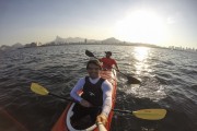 Self portrait of friends kayaking in Guanabara Bay - Rio de Janeiro city - Rio de Janeiro state (RJ) - Brazil