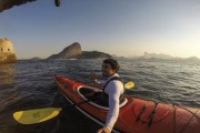 Self portrait in kayak in Guanabara Bay - Rio de Janeiro city - Rio de Janeiro state (RJ) - Brazil