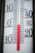 Thermometer scoring zero degree - Canela city - Rio Grande do Sul state (RS) - Brazil
