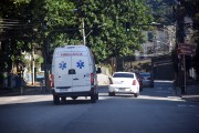 Ambulance traveling on a street in Rio de Janeiro - Rio de Janeiro city - Rio de Janeiro state (RJ) - Brazil