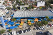 Picture taken with drone of the city Municipal Market - Aracruz city - Espirito Santo state (ES) - Brazil