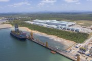 Picture taken with drone of the Jurong Aracruz Shipyard - Aracruz city - Espirito Santo state (ES) - Brazil