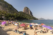 View of the Vermelha Beach (Red Beach) waterfront with the Sugarloaf in the background - Rio de Janeiro city - Rio de Janeiro state (RJ) - Brazil