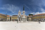 Commerce Square with the Rua Augusta Arch (1875) in the background - Lisbon - Lisbon District - Portugal