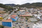 Picture taken with drone of the city of Santa Maria de Jetiba - City Hall and Municipal Chamber on the left - Santa Maria de Jetiba city - Espirito Santo state (ES) - Brazil