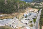 Picture taken with drone of the garner and warehouse of COOPEAVI - Cooperativa Agropecuaria Centro Serrana - Santa Maria de Jetiba city - Espirito Santo state (ES) - Brazil