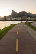 View of bike path next to Infante Dom Henrique Avenue with Botafogo Bay and Christ the Redeemer in the background - Rio de Janeiro city - Rio de Janeiro state (RJ) - Brazil