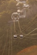 Cable cars making the crossing between the Urca Mountain and Sugarloaf - Rio de Janeiro city - Rio de Janeiro state (RJ) - Brazil