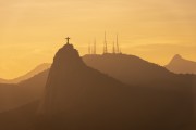 View of Christ the Redeemer (1931) during sunset view from Sugar Loaf Mountain - Rio de Janeiro city - Rio de Janeiro state (RJ) - Brazil
