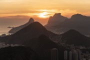 View of South Zone with Morro Dois Irmaos (Two Brothers Mountain) and the Rock of Gavea from Sugar Loaf during the sunset - Rio de Janeiro city - Rio de Janeiro state (RJ) - Brazil