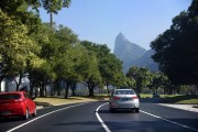 Traffic - Infante Dom Henrique Avenue with the Christ the Redeemer in the background - Rio de Janeiro city - Rio de Janeiro state (RJ) - Brazil
