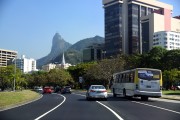 Traffic - Naçoes Unidas Avenue with the Christ the Redeemer in the background - Rio de Janeiro city - Rio de Janeiro state (RJ) - Brazil