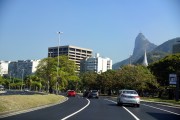 Traffic - Naçoes Unidas Avenue with the Christ the Redeemer in the background - Rio de Janeiro city - Rio de Janeiro state (RJ) - Brazil