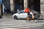 Restaurant delivery cyclist - by the Rappi app - Rio de Janeiro city - Rio de Janeiro state (RJ) - Brazil