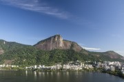 Rodrigo de Freitas Lagoon with buildings and Corcovado Mountain in the background - Rio de Janeiro city - Rio de Janeiro state (RJ) - Brazil