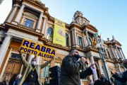 Demonstration in front of Porto Alegre City Hall during the Coronavirus Crisis - Porto Alegre city - Rio Grande do Sul state (RS) - Brazil